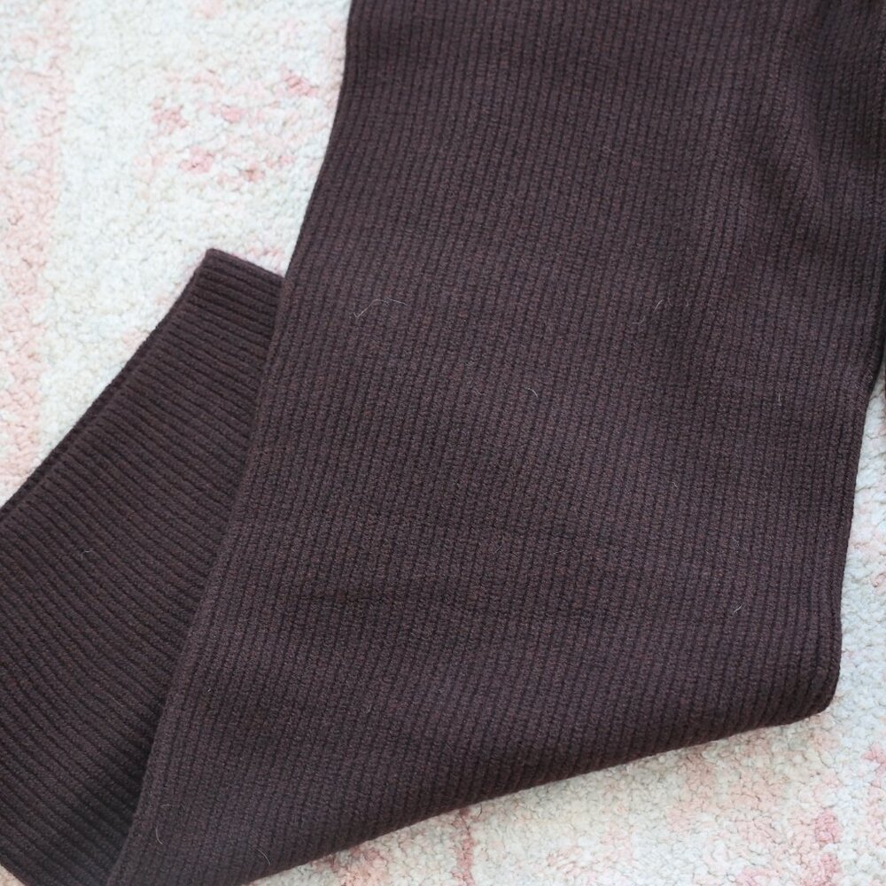 Brown Ribbed Sweater Pants - Picture 2 of 5